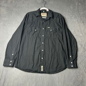 Rafter C Cowboy Western Shirt Long Sleeve Pearl Snap Large Geometric